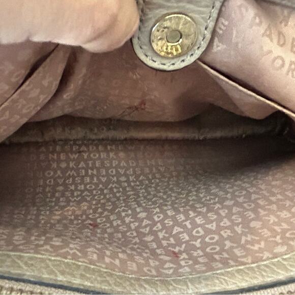 Kate Spade Perri Lane Romy Shoulder Handle Bag Leather Beige - Picture 15 of 16
